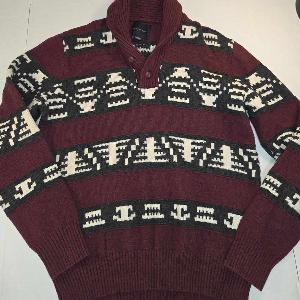 American-eagle Women's Burgundy and Red Jumper